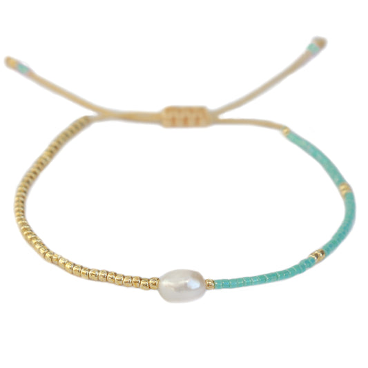 Bracelet perle miyuki turquoise 1000