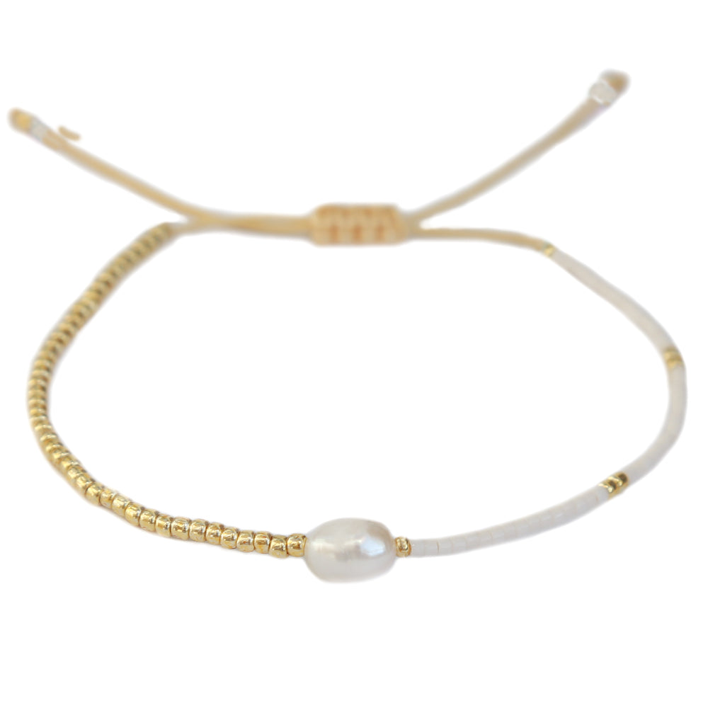 Bracelet perle miyuki blanc