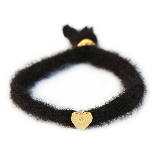 Armband fluffy zwart 1000