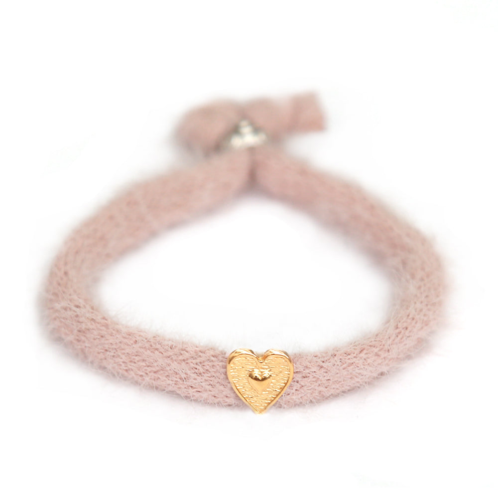 Bracelet fluffy vieux rose