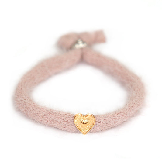 Bracelet fluffy vieux rose