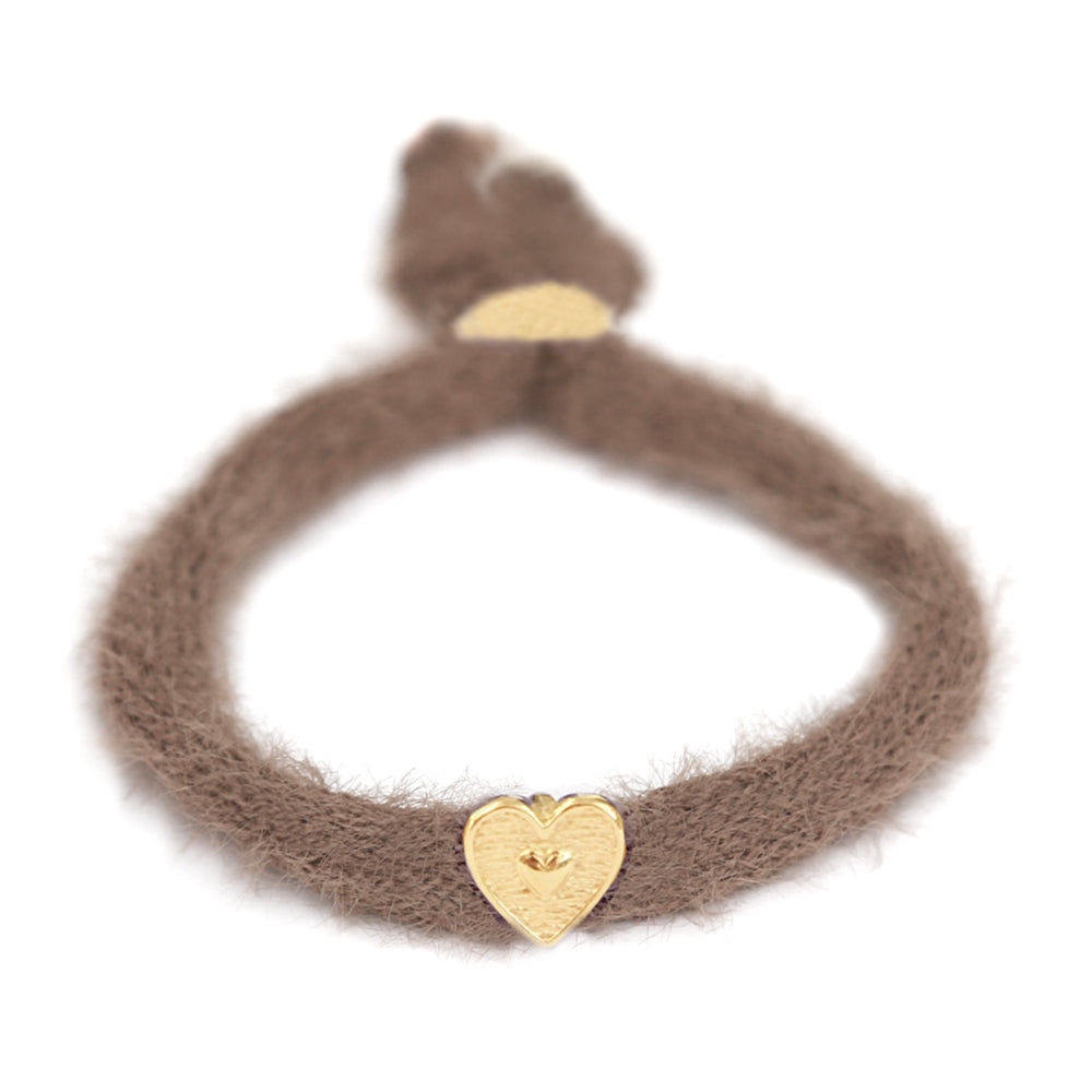 Armband flauschig taupe