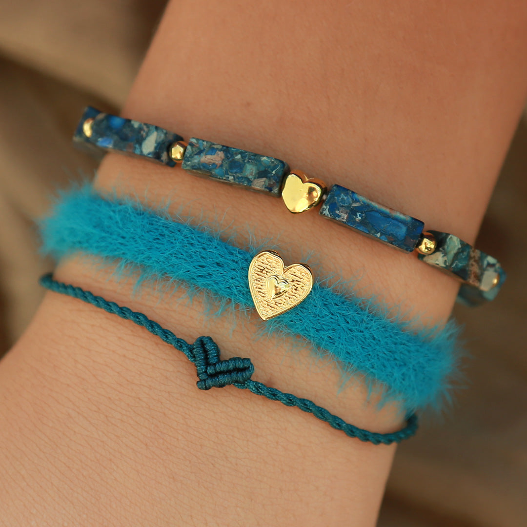 Armband fluffy teal