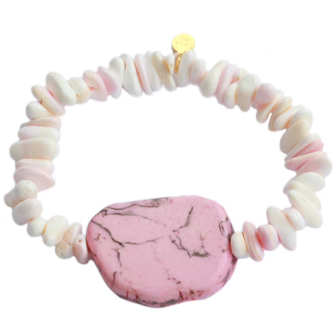 Armband marble stone pink