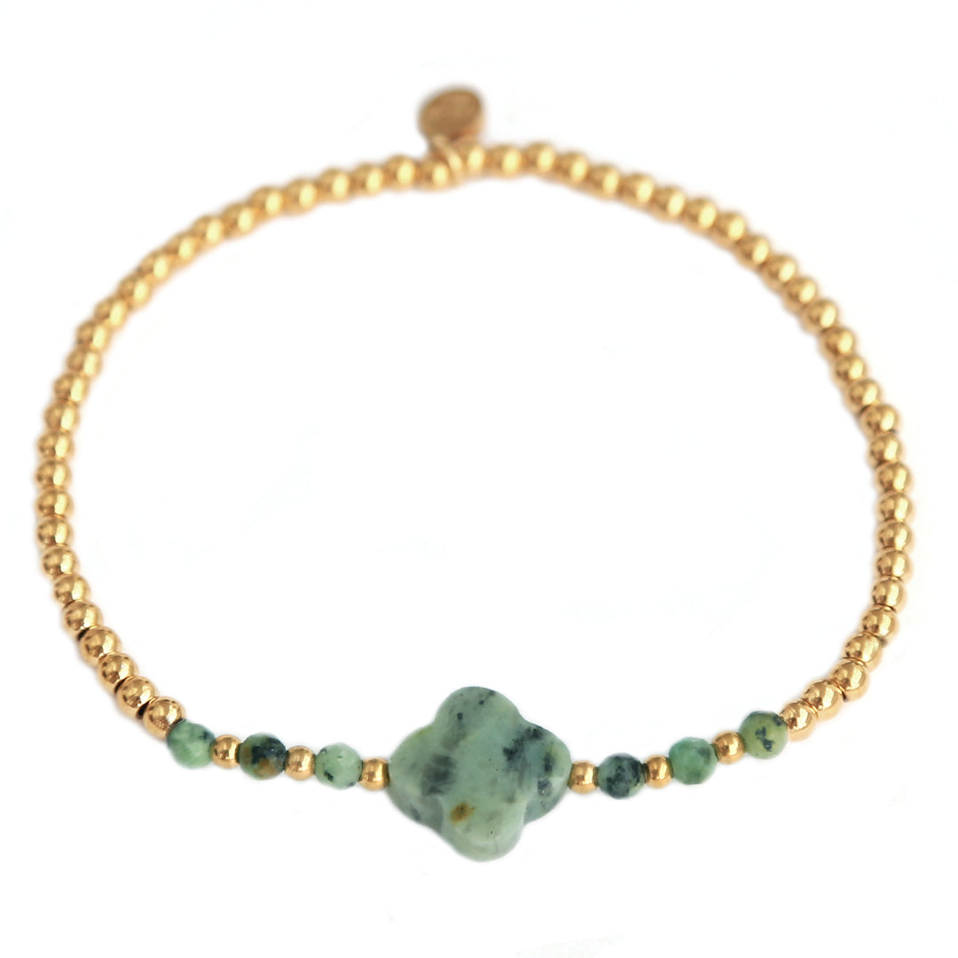 Bracelet facet clover sea green