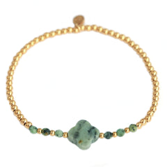 Bracelet facet clover sea green