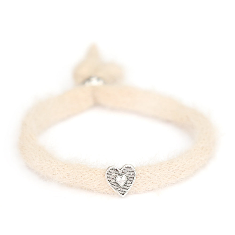 Bracelet fluffy crème argent