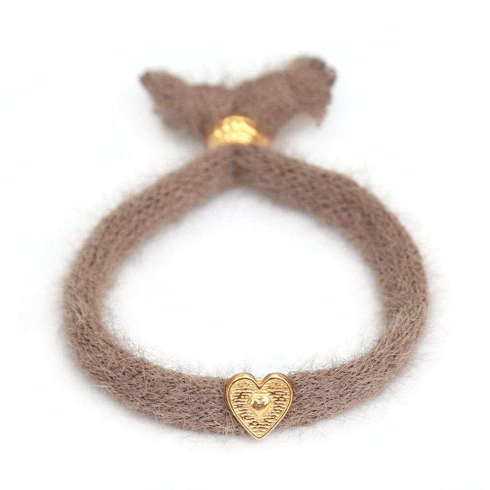 Armband fluffy taupe