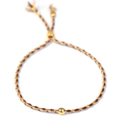 Bracelet golden ball brown