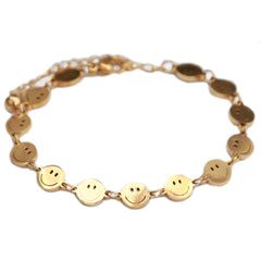 Bracelet doré smiley