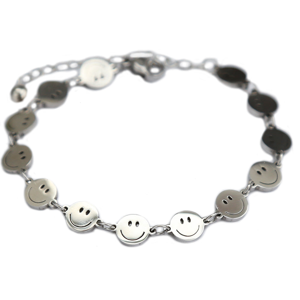 Bracelet smiley en argent