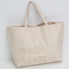 Sac de plage en toile beach please beige