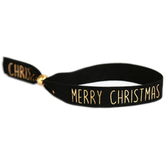 Suède armbandje Merry Christmas black