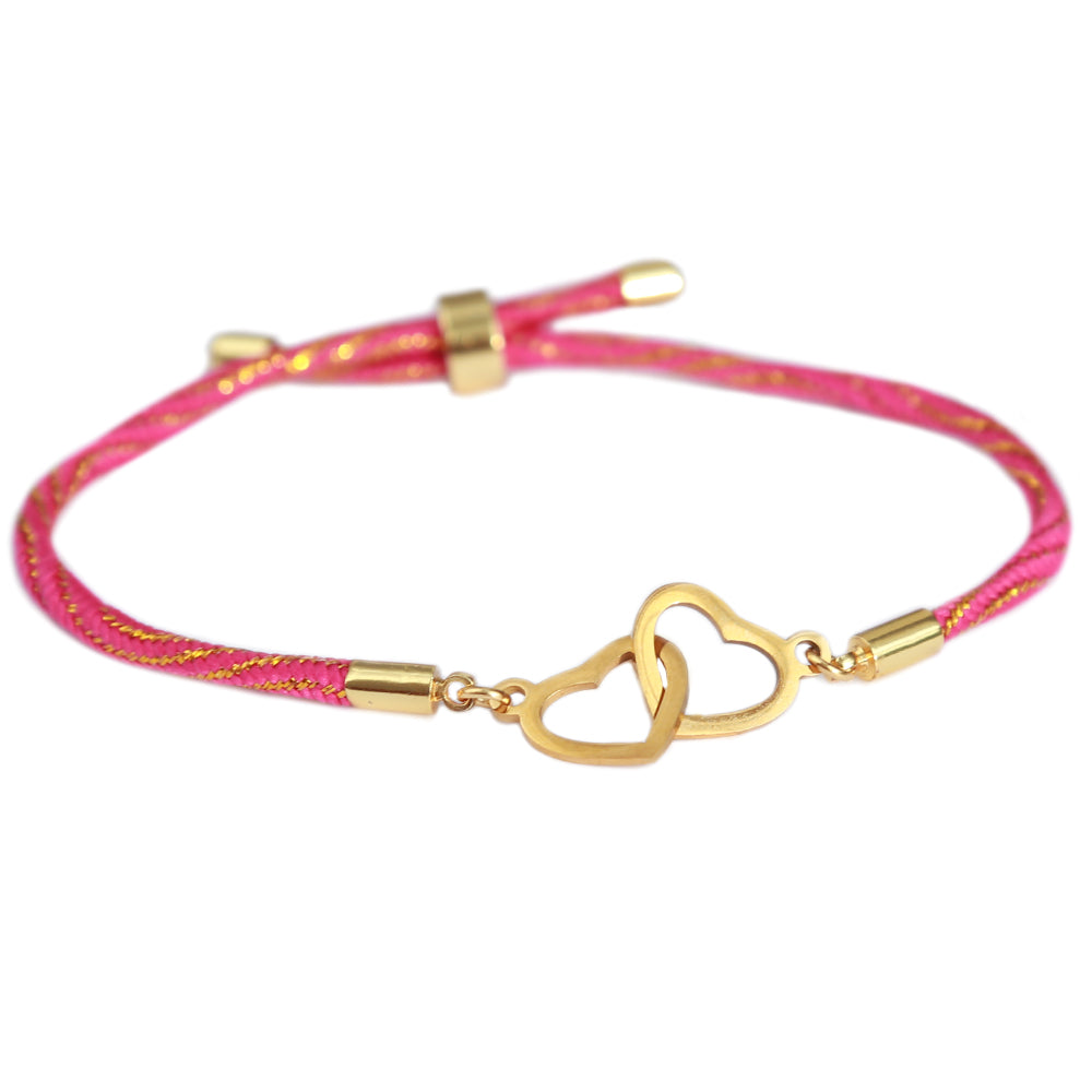 Bracelet hearts pink gold