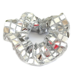 Scrunchie disco silver