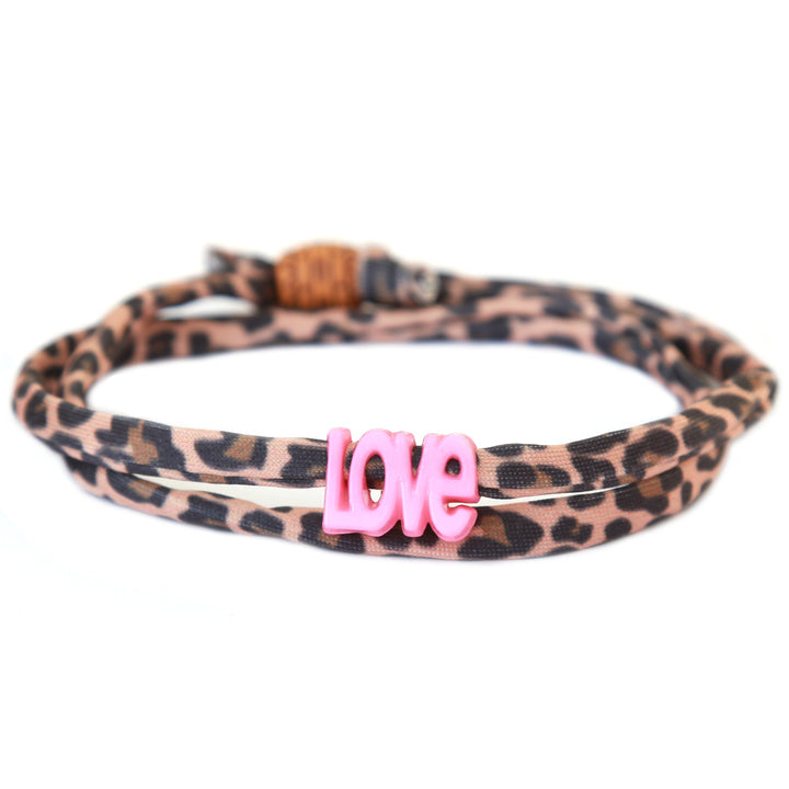 Enkelbandje leopard love - kies je eigen kleur!