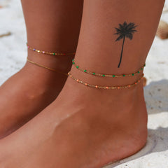 Anklet little dots green