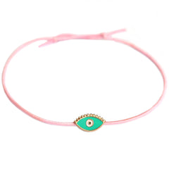 Anklet evil eye pink