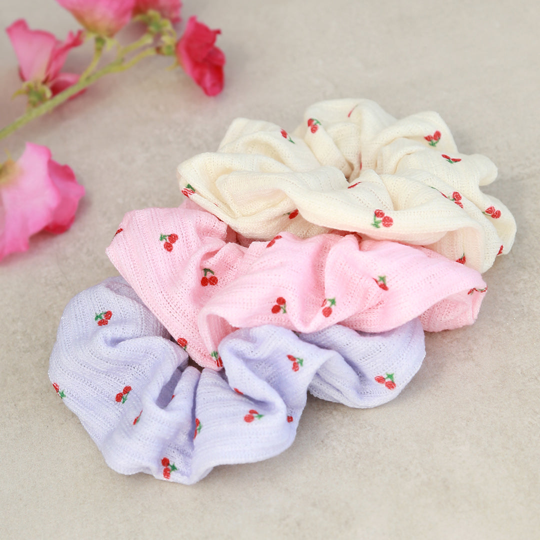 Scrunchie kers creme