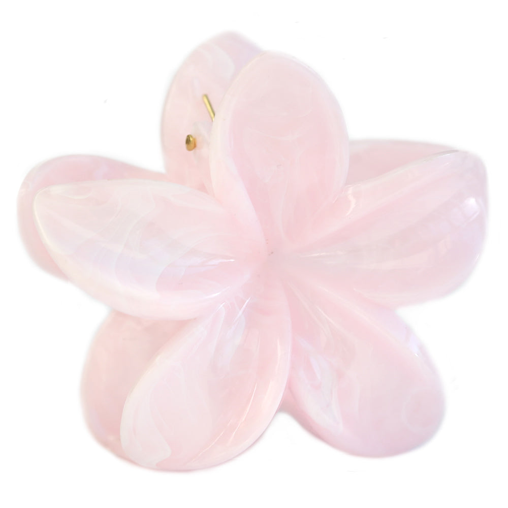 Pince à cheveux fleur rose pastel