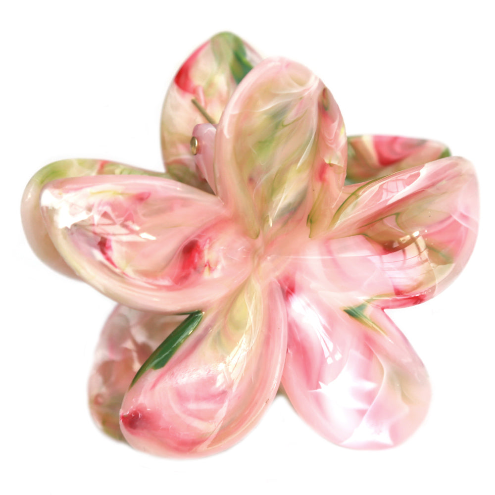 Haarklem bloem pastel swirl groen/roze