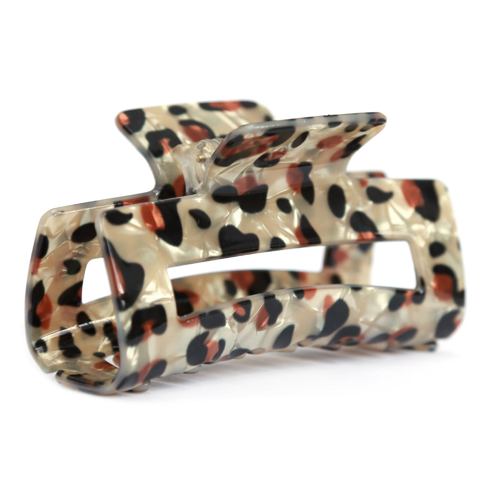 Hair clip leopard marble