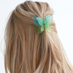 Barrette à cheveux papillon vert