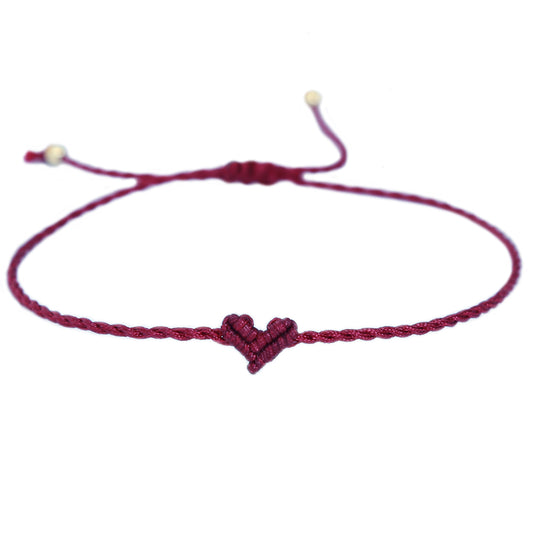 Love Ibiza heart bracelet burgundy