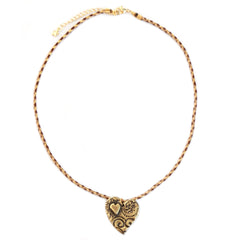 collier coeur en bronze