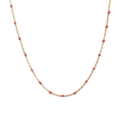 Collier petite chaîne stone red