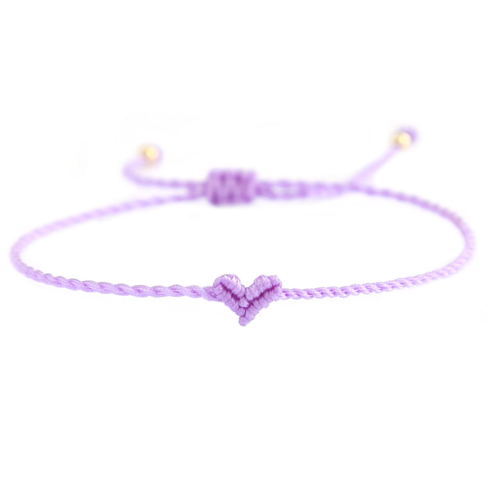 Bracelet de cheville love ibiza heart lilas