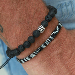 Armband black lava for men