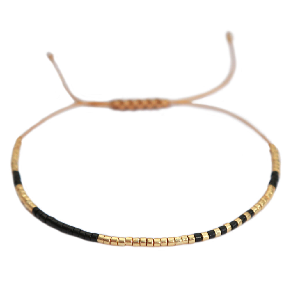 Miyuki armband black gold