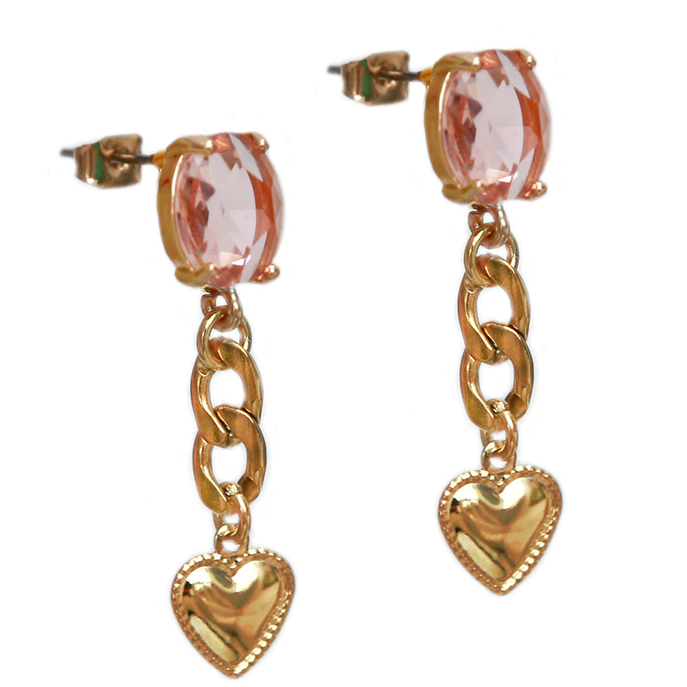 Boucles d'oreilles or gemrock rose