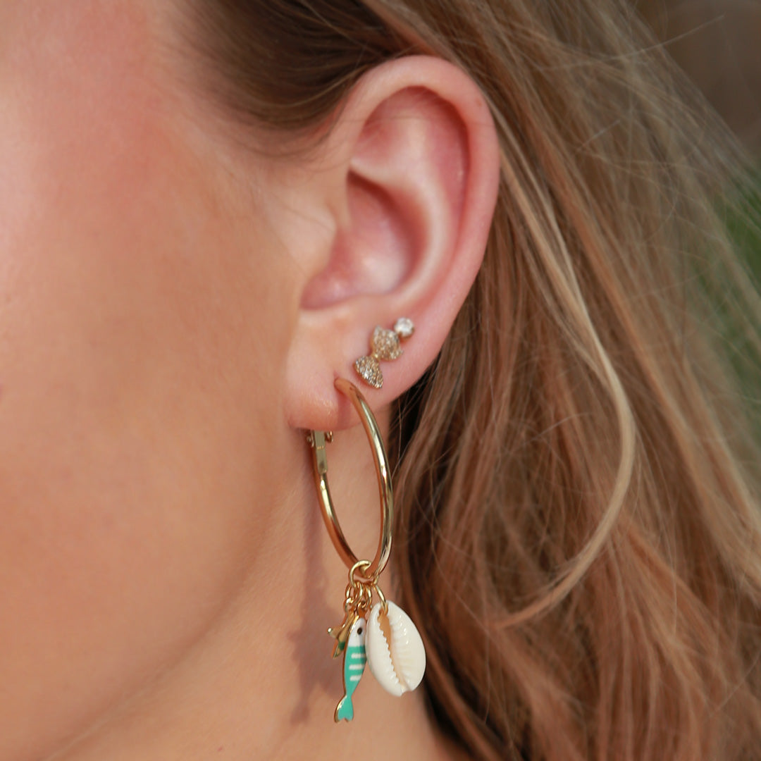 Boucles d'oreilles pêche turquoise