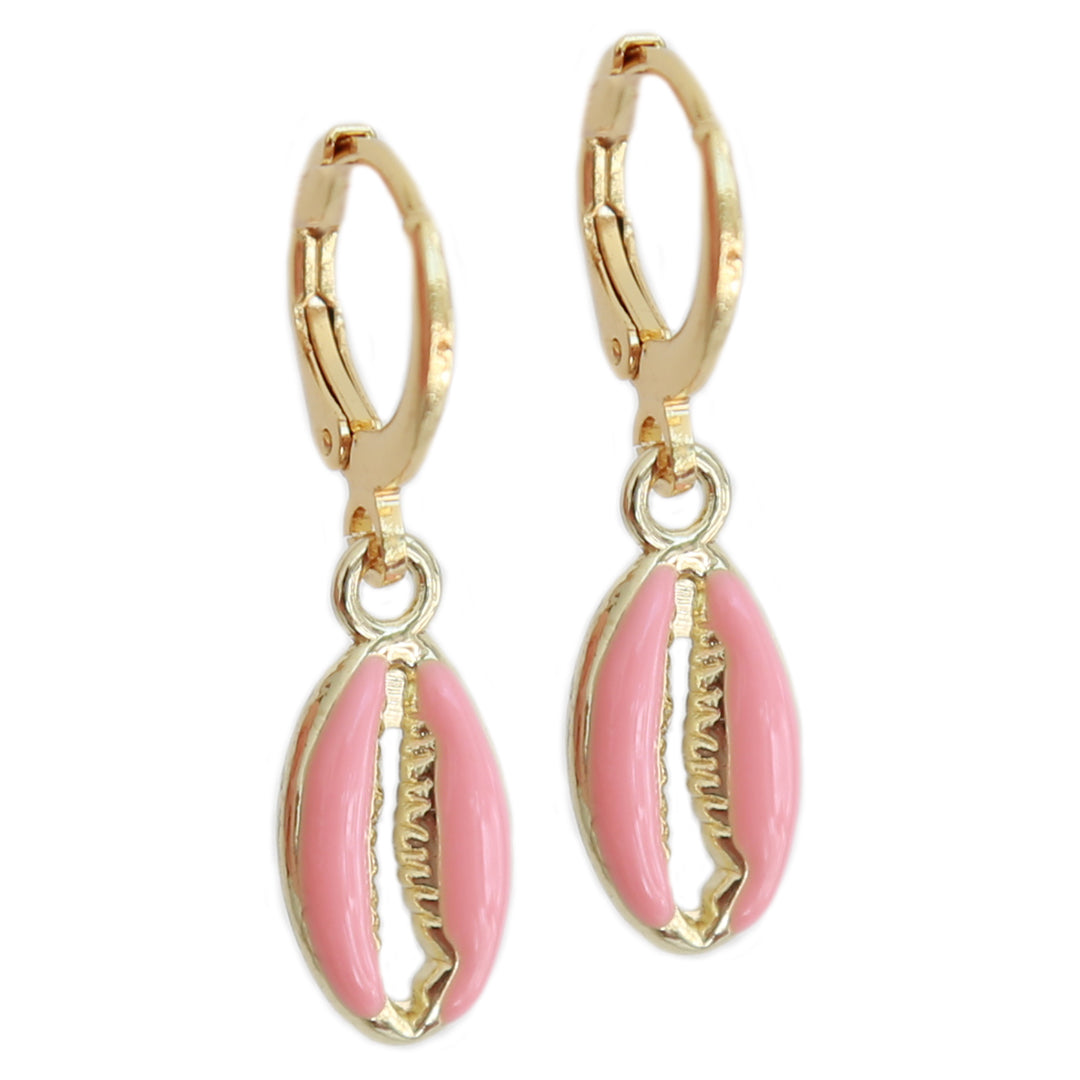 Boucles d'oreilles gold shell coral