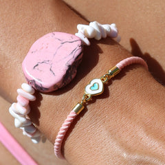 Bracelet marble stone pink