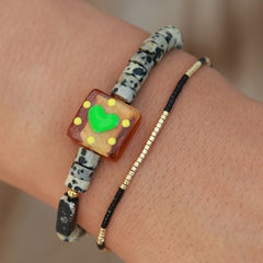 Armband jaspis hart