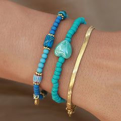 Armband Steinherz blau