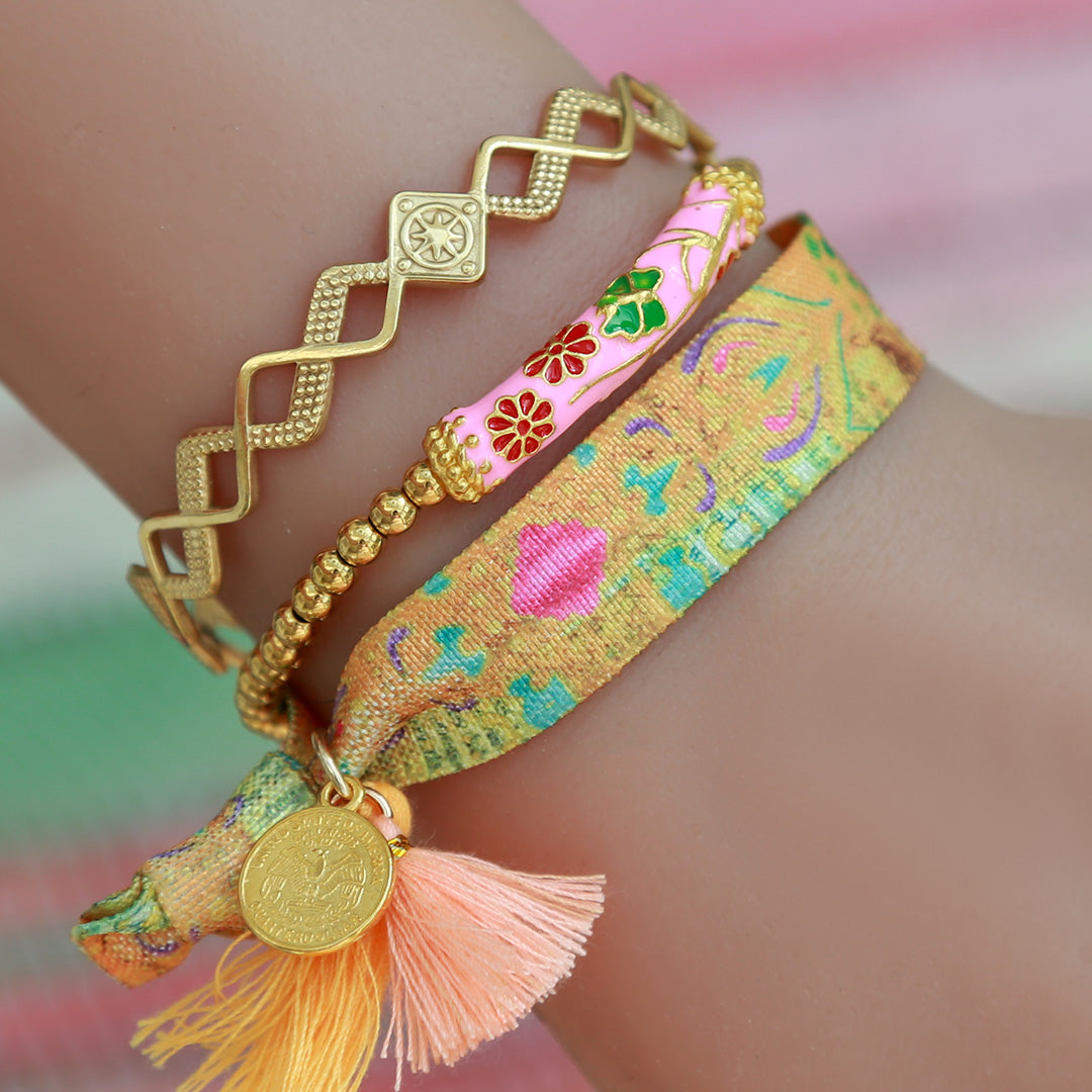 Armband gypsy flower pink