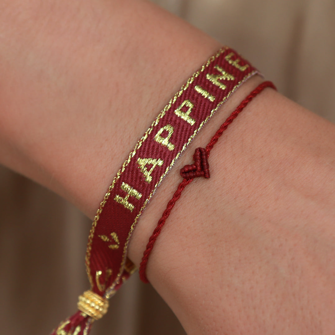 Woven bracelet happiness gold