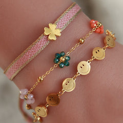 Bracelet doré smiley