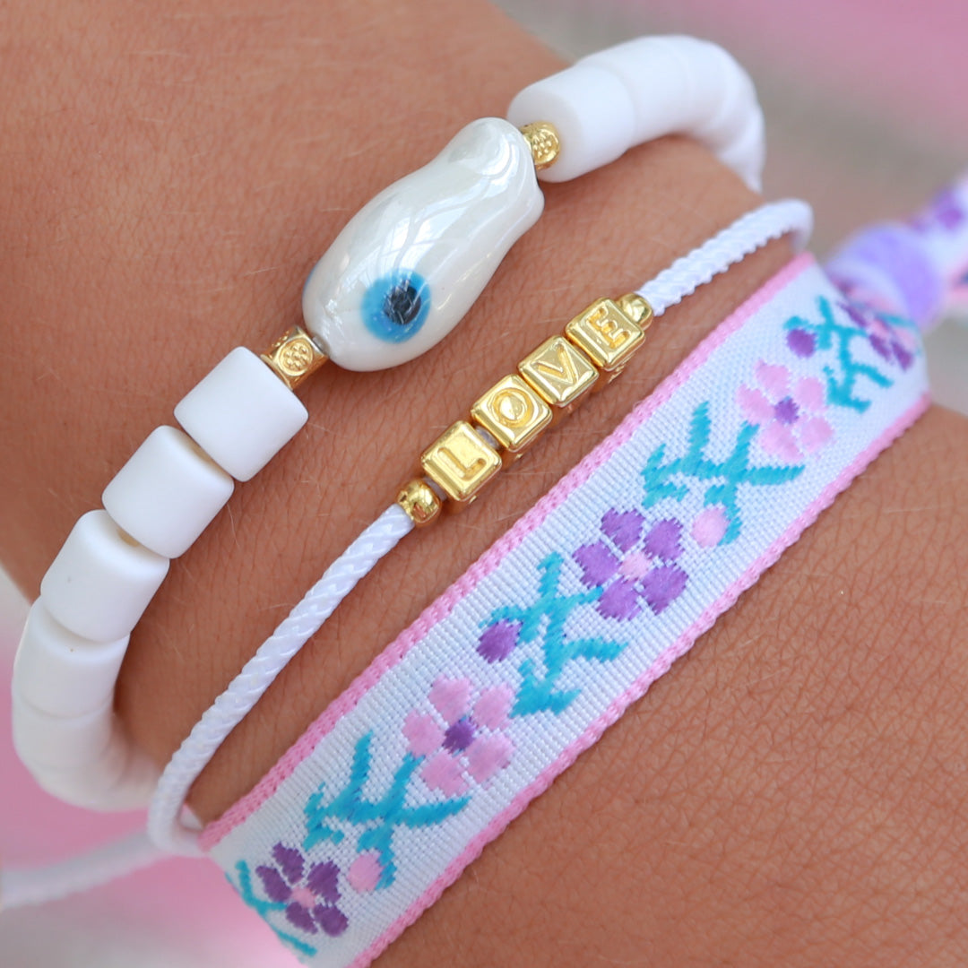 Bracelet colorful fish blanc