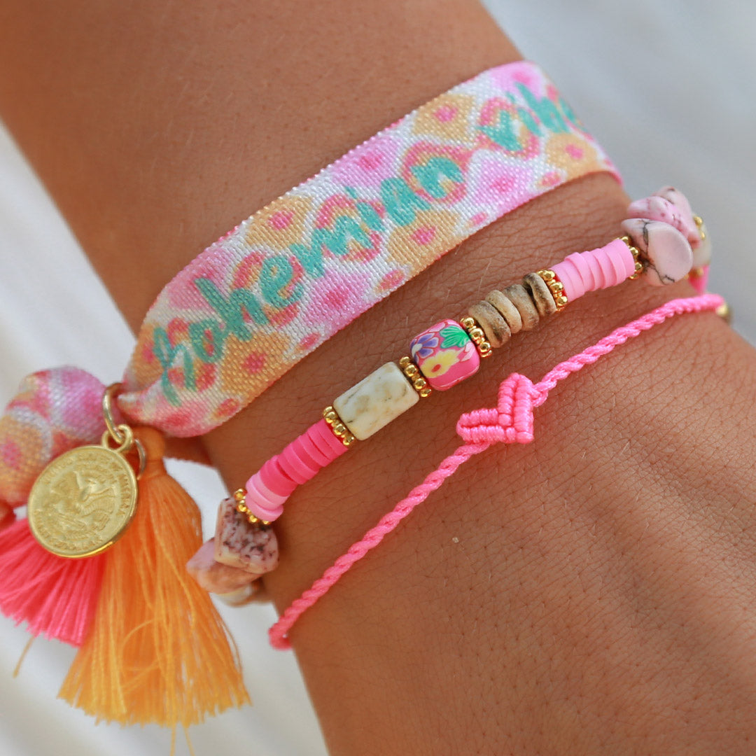 Bracelet coeur Love Ibiza rose