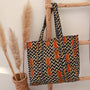 Blockprint shoulder bag orange autumn