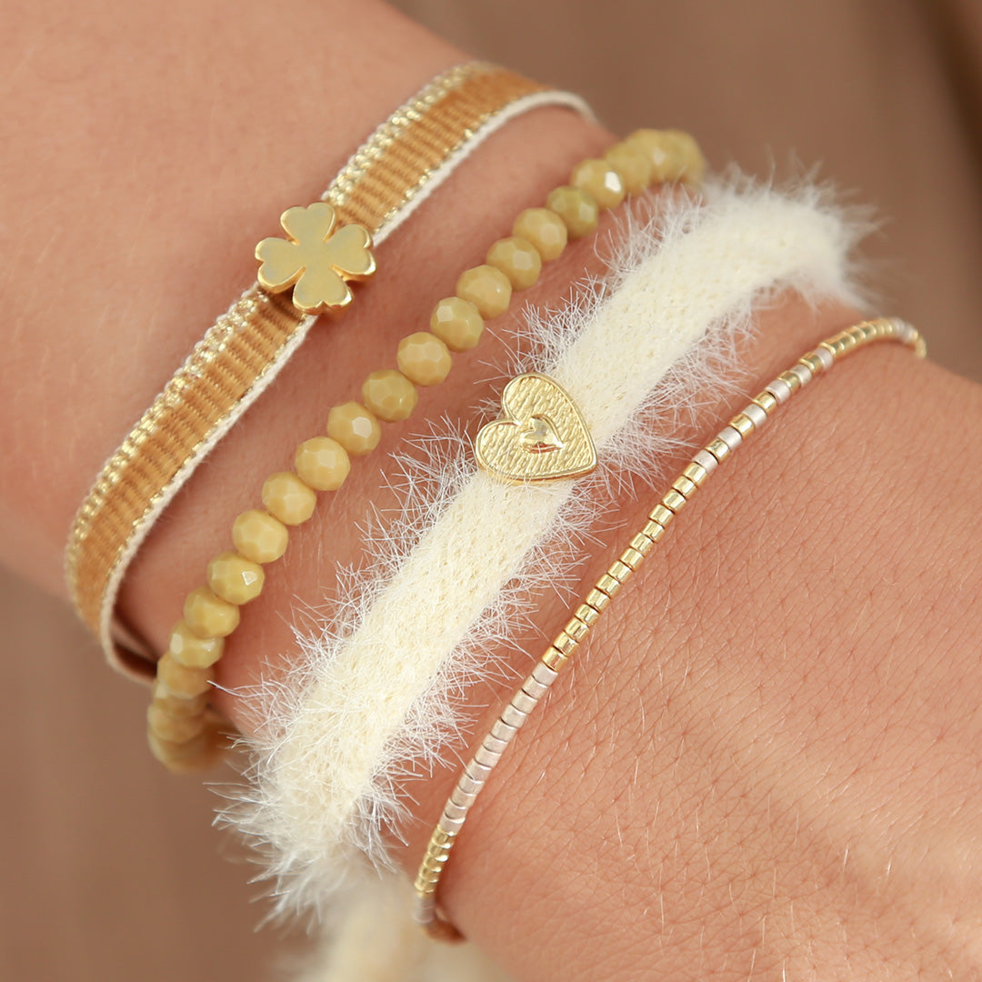 Armband facettiert oliv