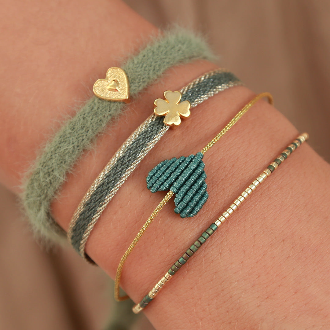 Woven bracelet clover blue