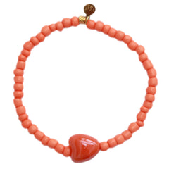 Armband stone hart oranje