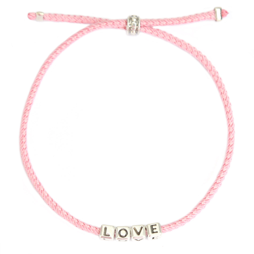 Le bracelet love argent rose