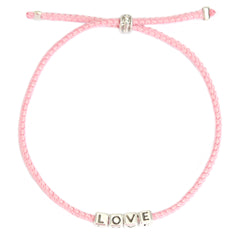 Le bracelet love argent rose